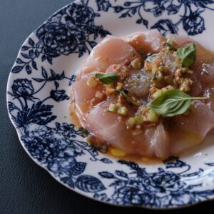 Crudo of Yellowtail Kingfish with Thai Nam Jin Vinaigrette