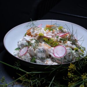 Hot-Smoked Kingfish with Potato Salad