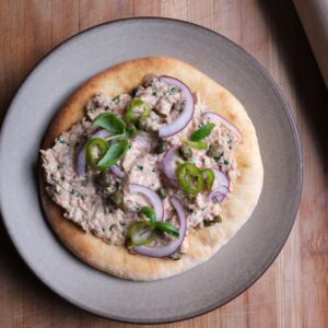 Flatbread with Hot-Smoked Kingfish Rillette